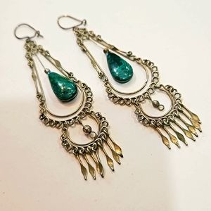 DELICATE TURQUOISE DROP EARRINGS 7 DANGLE‎ PIERCED EARRINGS